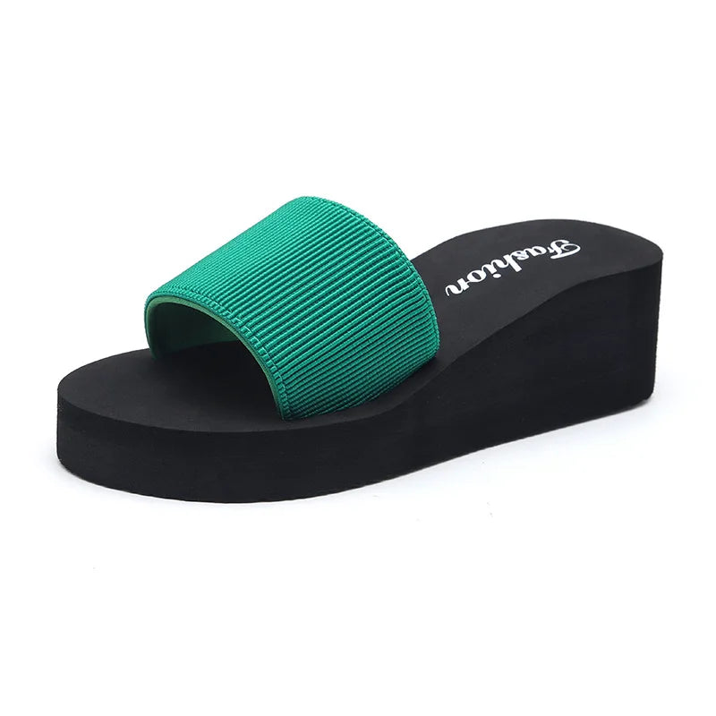 Women's Wedge Platform Flip Flop Sandals | Non-Slip Beach Slides