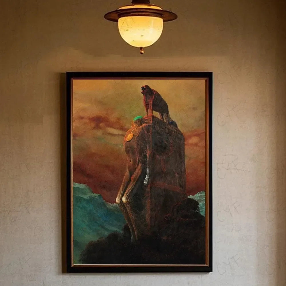 Famous Surrealism Artworks By Zdzislaw Beksinski Poster HD Art Prints for Home Living Room Bedroom Bar Aesthetic Wall Decor Peaceful Pleasures Health and Wellness z27 20x30cm Unframed
