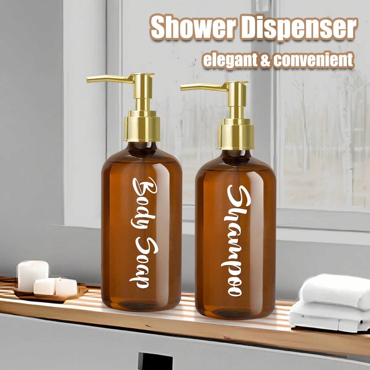 3Pcs Shampoo and Conditioner Dispenser Shower Soap Bottles with Pump, Refillable Shampoo Conditioner Body Wash Dispenser Peaceful Pleasures Health and Wellness