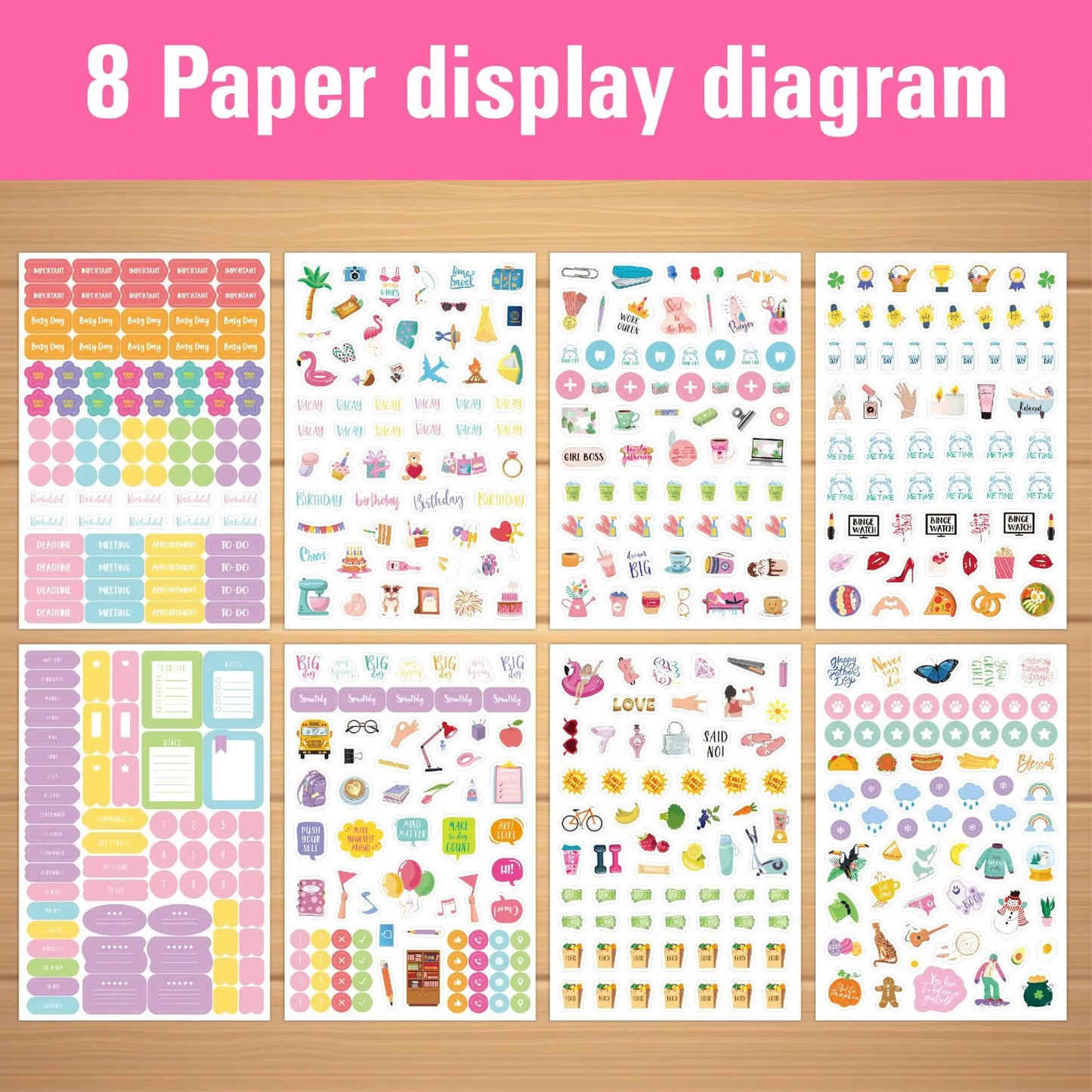 Bview Art Daily Planner Sticker Minimalist Handwriting Notes Journals