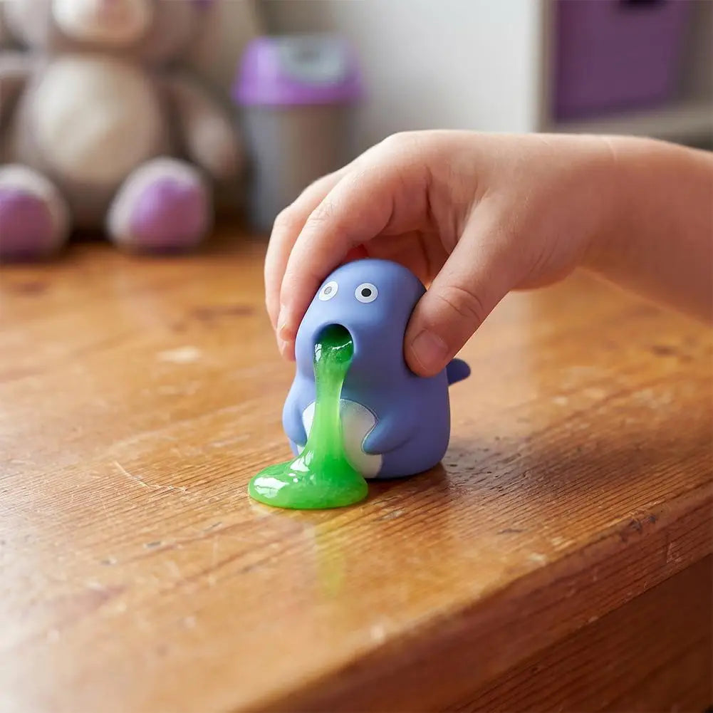 Funny Animal Toy Slime Vomiting Goo Sensory Stress Relief PVC Squeaky