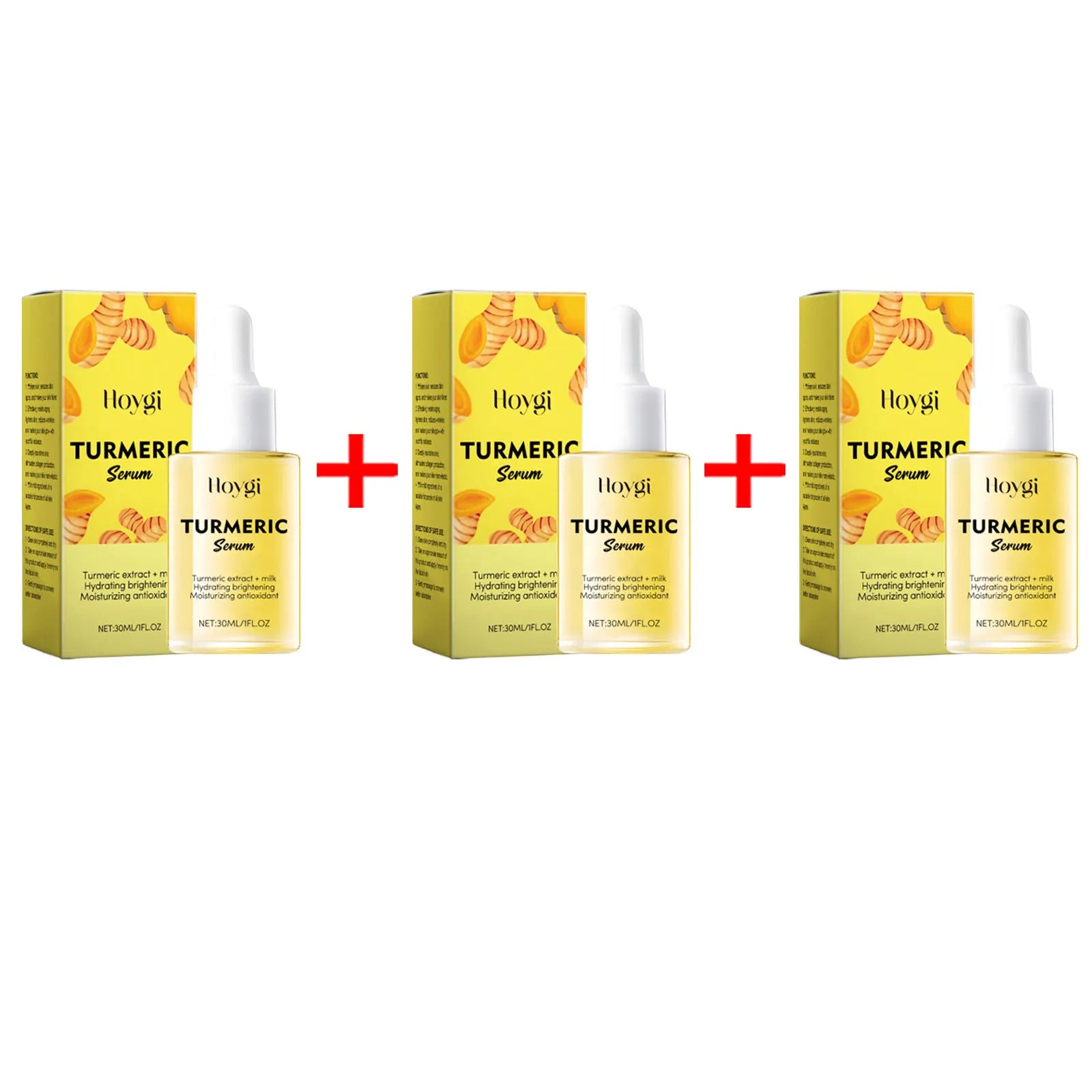 Turmeric Face Serum Shrink Pore Light Dark Spots Even Skin Tone Cream Oil Control Reduce Melanin Nourishing Rejuvenation Essence Peaceful Pleasures Health and Wellness 3 X 30ml boxed