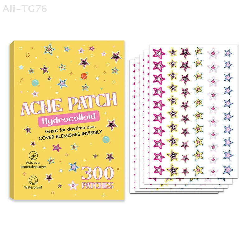300 Pcs Star Acne Patches – Invisible, Waterproof & Breathable