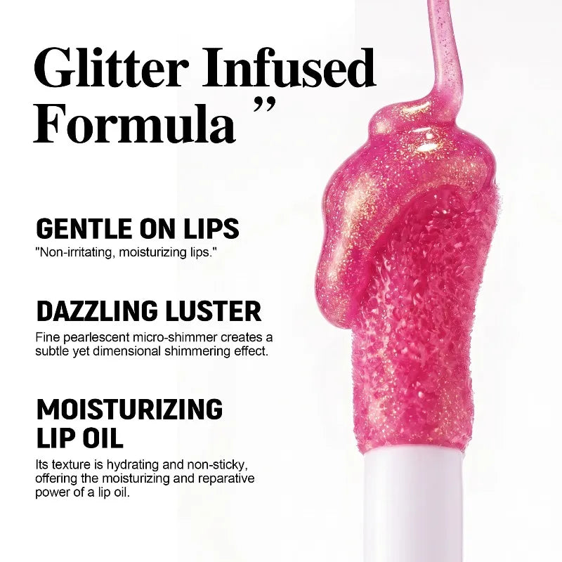Glitter Lip Oil Bowknot Keychain – 4 Shades, High Shine