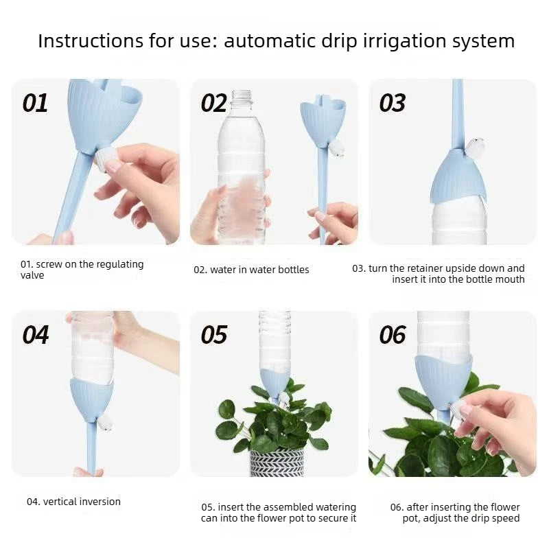 Self-Watering Globes for Plants – 3-Pack Adjustable Drip Irrigation Bulbs with Stakes