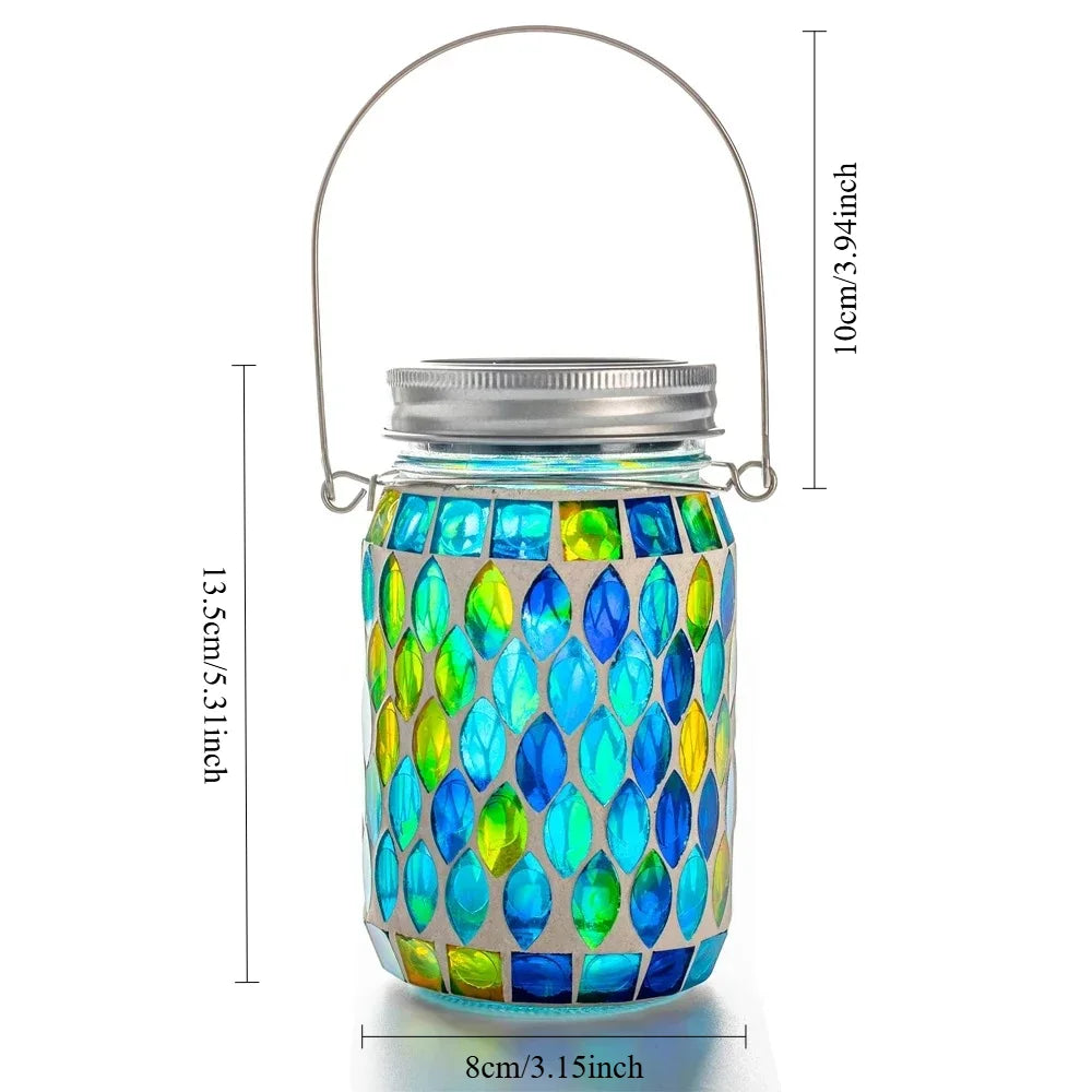 Solar Mosaic Hanging Lamp – Waterproof Glass Indoor & Outdoor