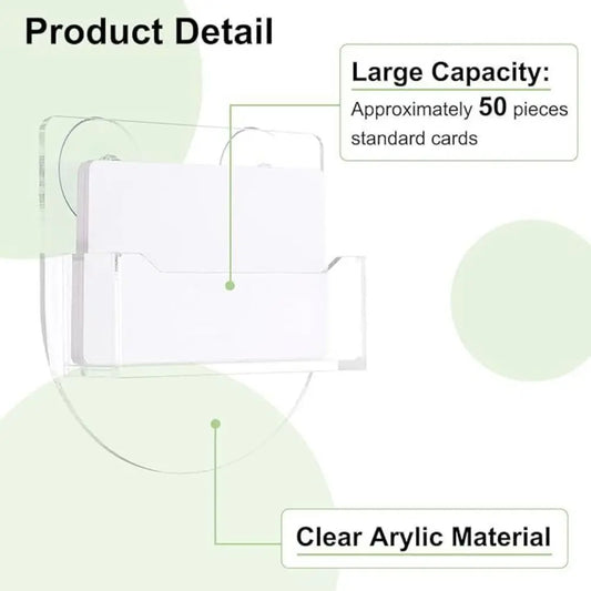 Acrylic Business Card Holder | Suction Cup Window Display Stand Business Card Holder Peaceful Pleasures Health and Wellness