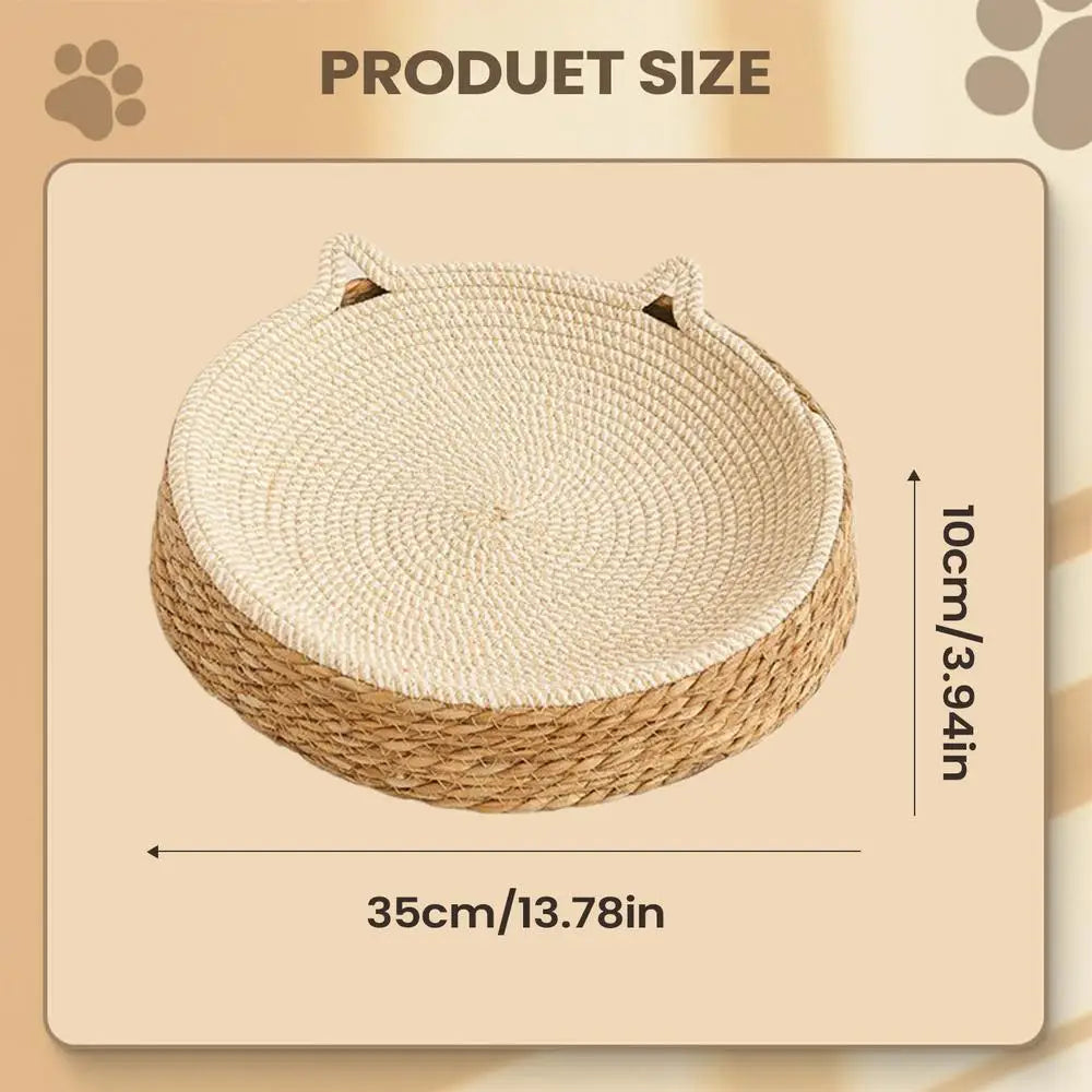 2-in-1 Cat Bed & Scratching Board | Boho Round Cat Scratcher
