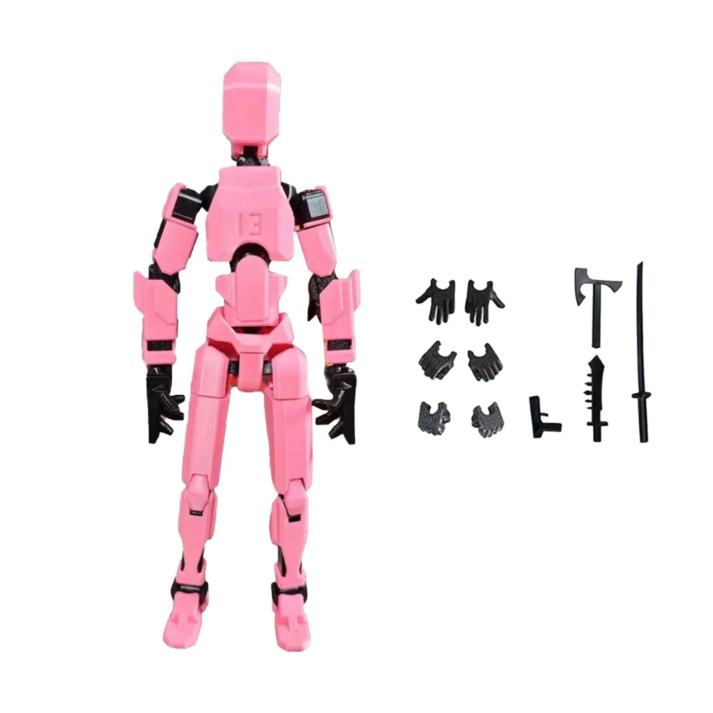 Titan 13 With Wings Figure Toys Lucky T13 Joint Movable Action Figuras 3D Printed Multi-Articular Robot Toys For Kids Gifts 13cm Peaceful Pleasures Health and Wellness Pink One Size