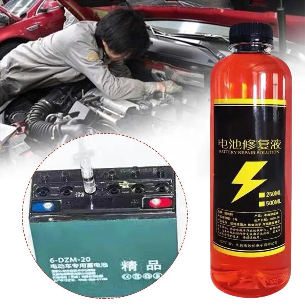 500ml Car Battery Repair Liquid Solution Battery Acid Solution For Battery Renewal Acid Battery Restore Liquid Terminal Cle Peaceful Pleasures Health and Wellness