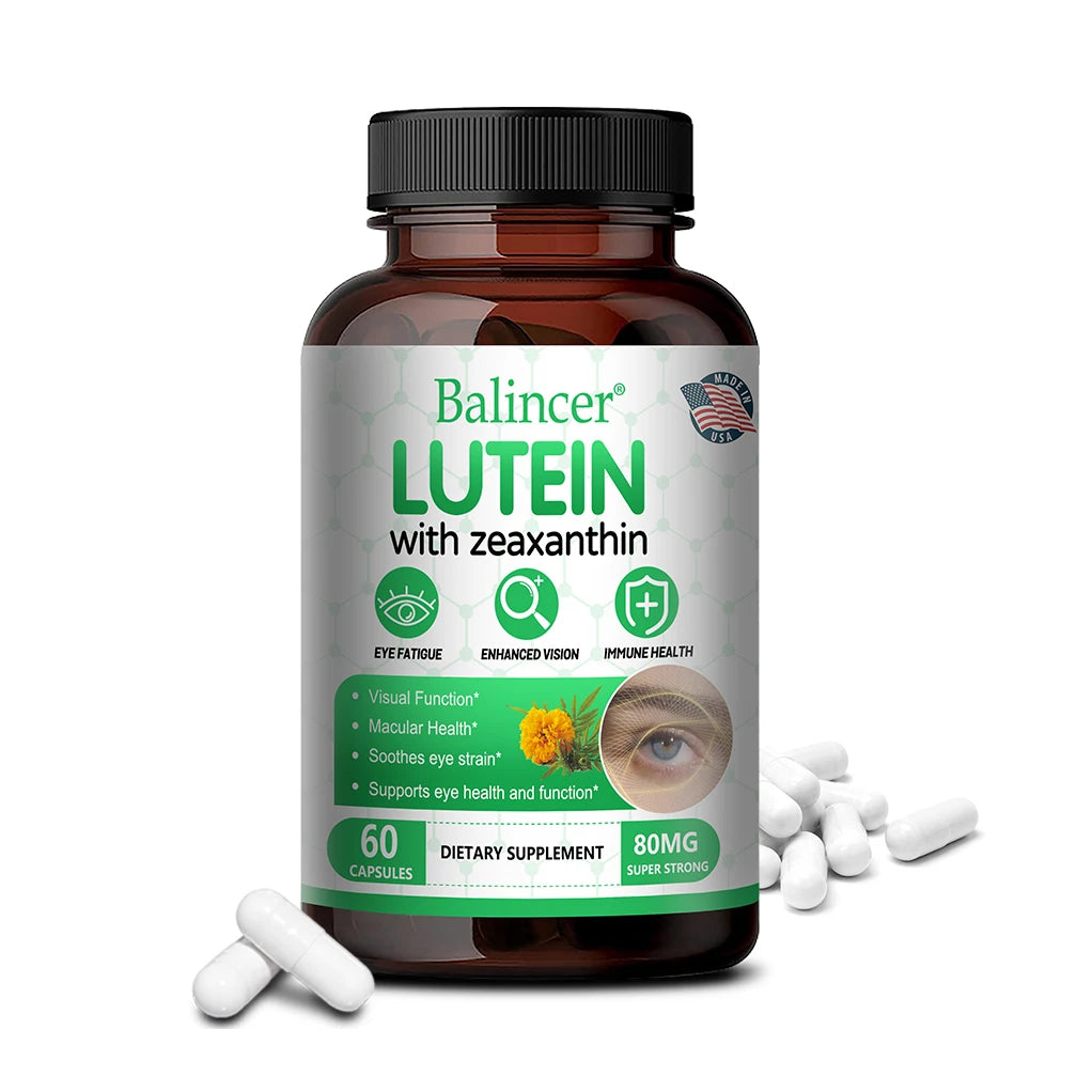 Lutein 40mg + Zeaxanthin Capsules - Eye Health & Blue Light Protection, Antioxidant, Supports Macula & Retina Health Peaceful Pleasures Health and Wellness 60 count-1 bottle