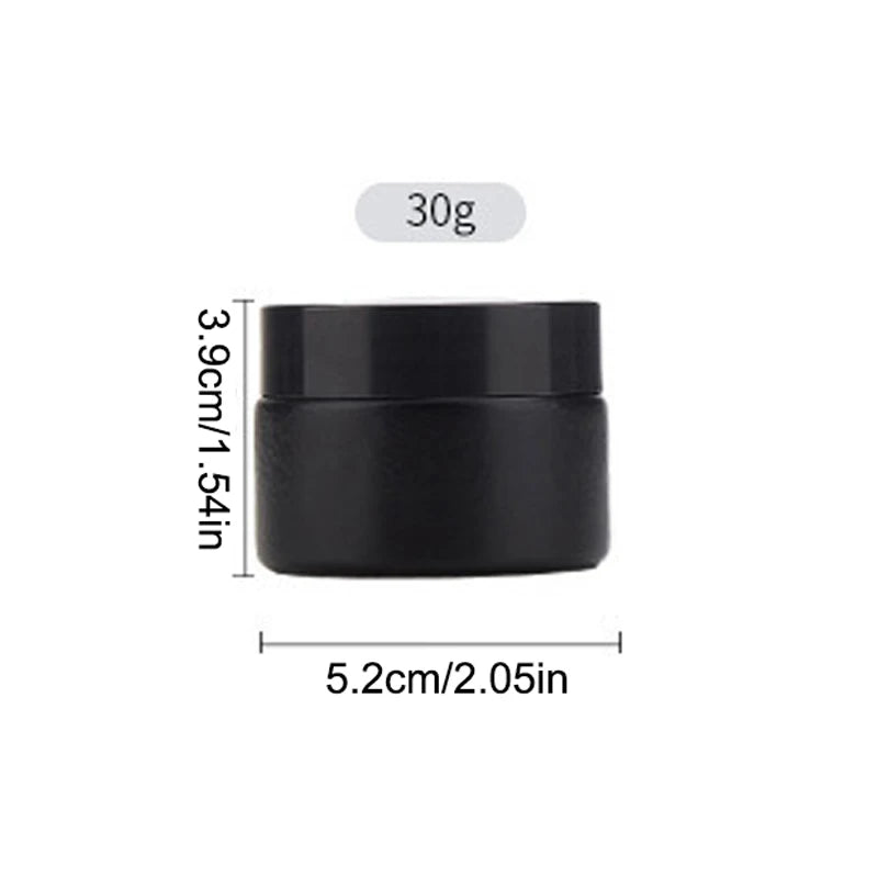 Black Glass Cream Jars – Empty Cosmetic Containers 10/30/60g