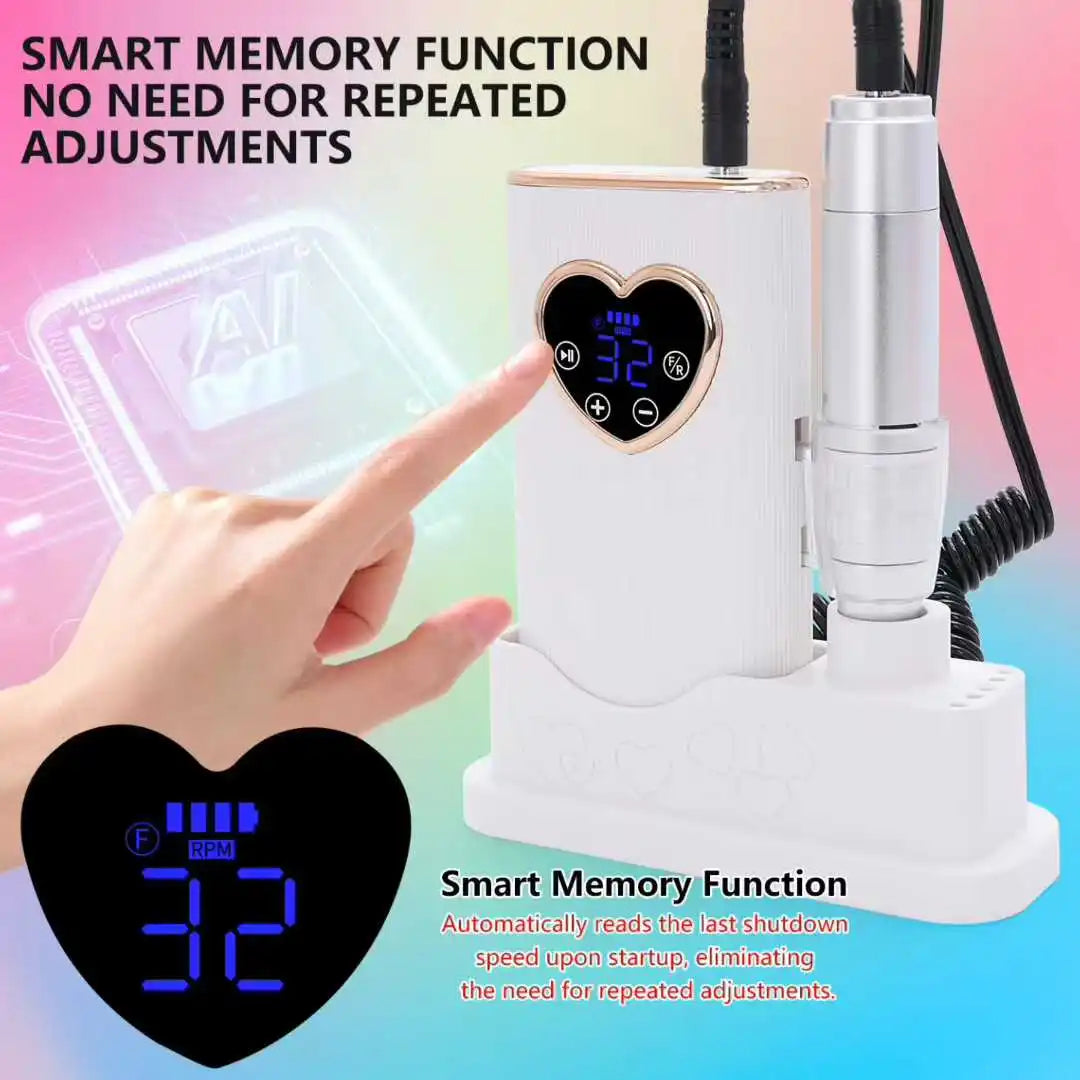 45,000 RPM Rechargeable Electric Nail Drill | Professional Manicure