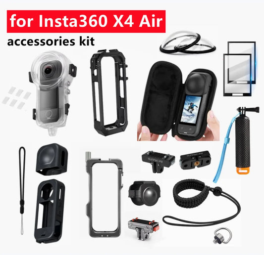 Insta360 X4 Air Protective Case, Lens Cap & Cage Kit Camera Accessories Kit Oasis Select