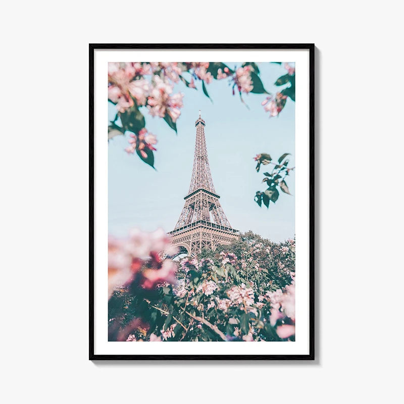 Paris Eiffel Tower Canvas Wall Art | France Travel Poster