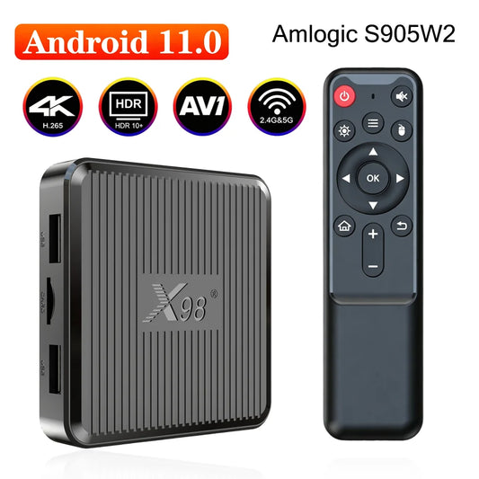 X98Q Smart TV Box Amlogic S905W2 Android 11 1/2GB RAM 8/16GB ROM Dual WiFi 100M Ethernet 4K UHD Media Player Set Top Box Peaceful Pleasures Health and Wellness