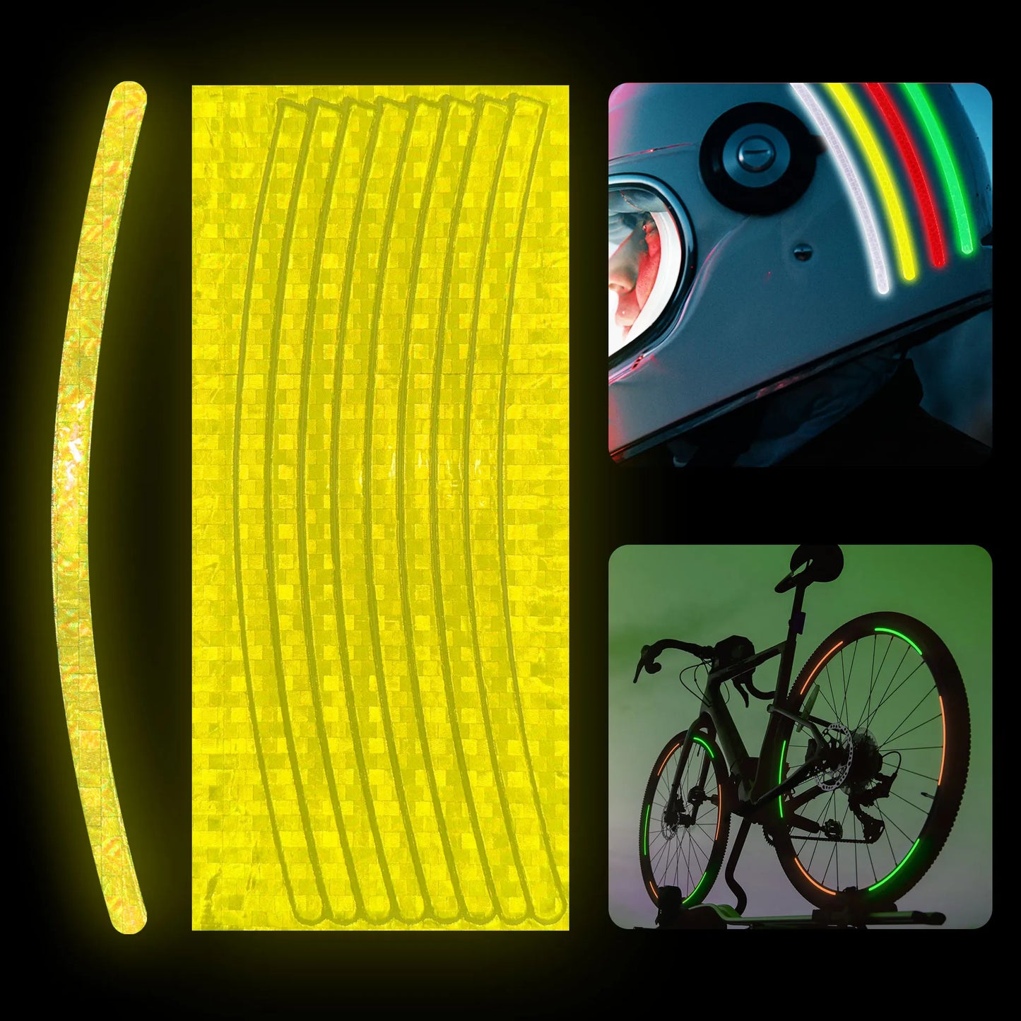 Reflective Stickers Made,Super Reflection, Safety Reflective Tape for Car Trailer Truck Bike Motorcycle Peaceful Pleasures Health and Wellness Yellow 1PCS