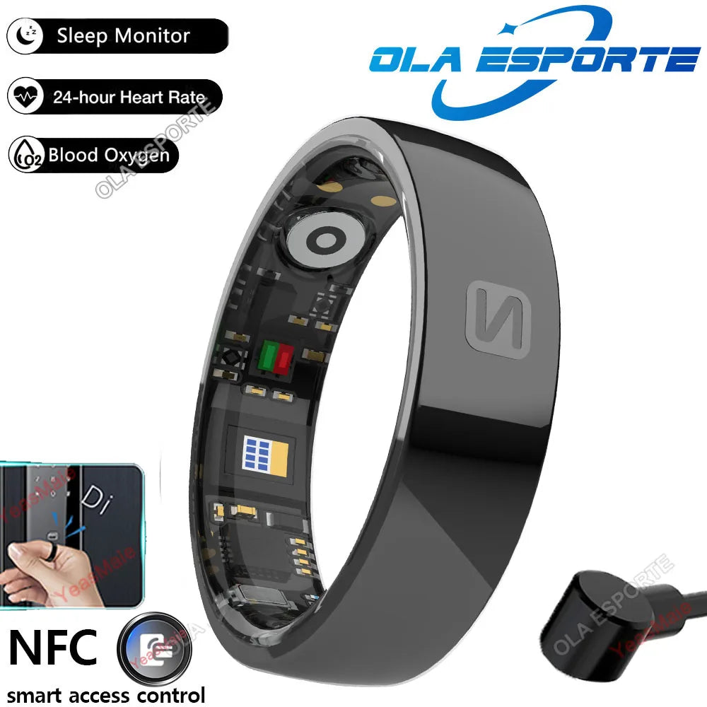 NFC Smart Ring Fitness & Sleep Tracker | Ceramic | Charging Case