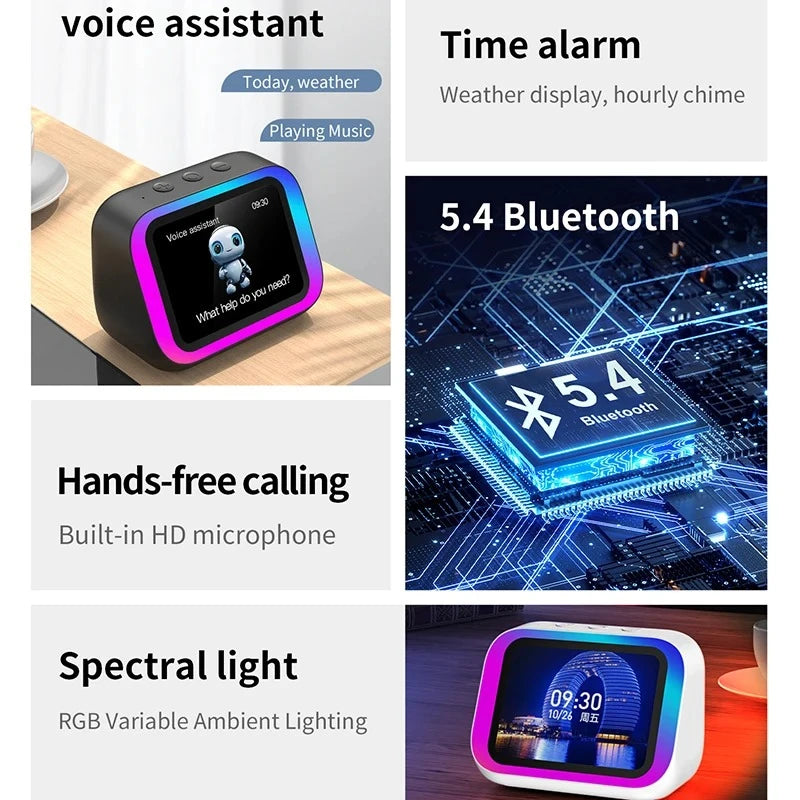 Multi-function Smart Bluetooth Alarm Clock Speaker with Weather Display Night Light Music Story Player Photo Frame APP Control Peaceful Pleasures Health and Wellness