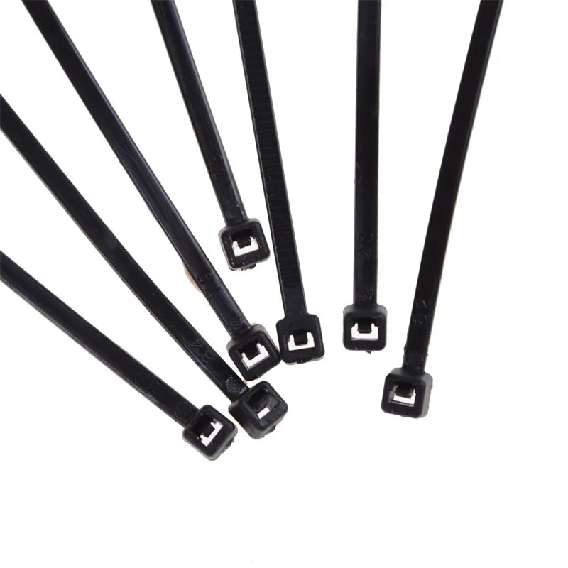 New 100Pcs/bag Nylon Cable Ties Cable Tie Self-locking Plastic Tie White Organiser Fasten Cable Wire Cable Zip Ties Random Color Peaceful Pleasures Health and Wellness Default Title