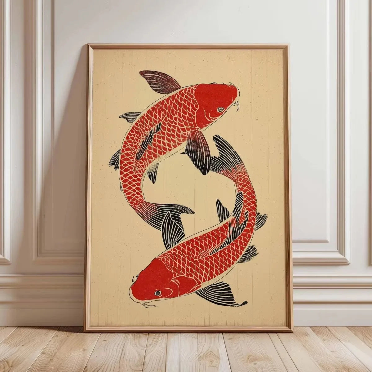 Japanese Red Koi Fish Canvas Print | Minimalist Wall Art