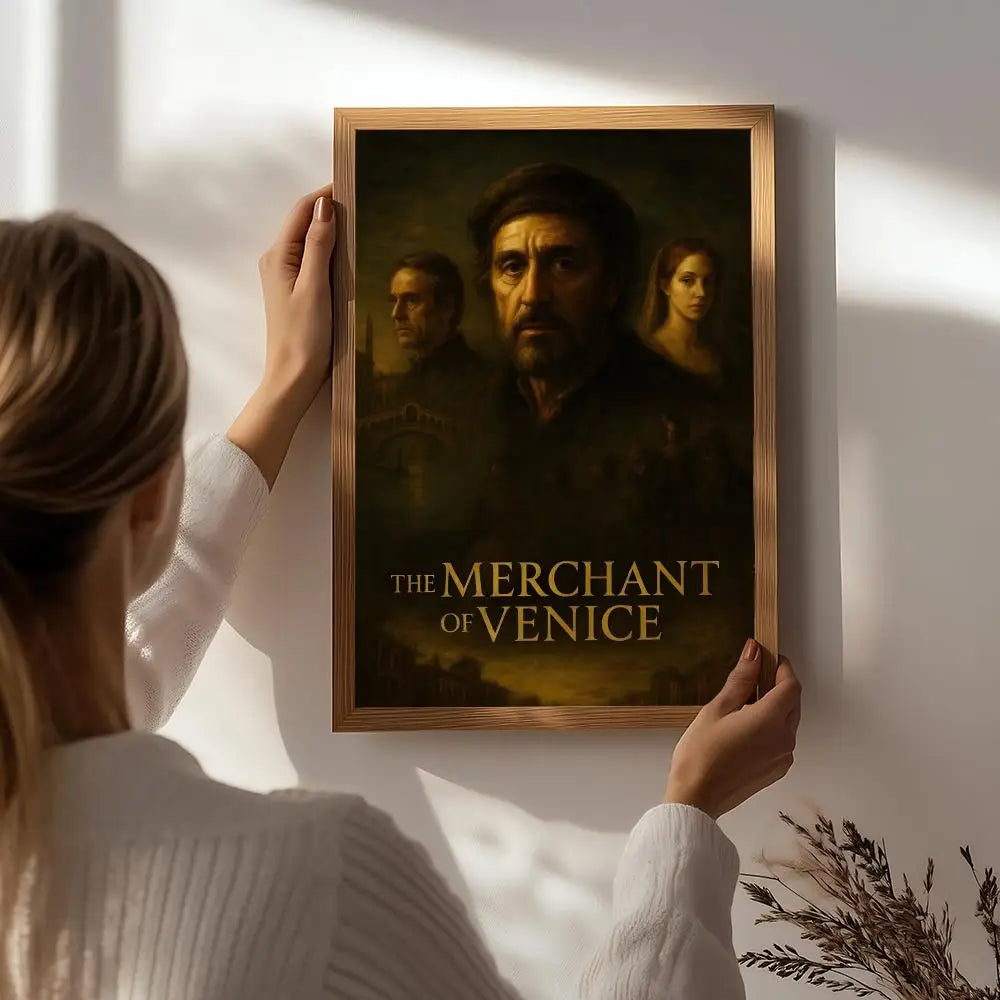 Drama T-The Merchant of Venice Poster HD Self Adhesive Waterproof Wall Art Ideal for Home Office Dorm Bedroom Great Gift Peaceful Pleasures Health and Wellness White4 21X30cmNoframe