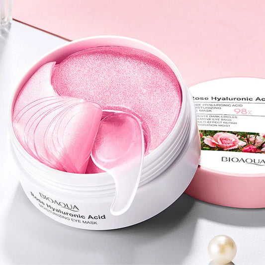 BIOAQUA Rose Hyaluronic Acid Eye Mask 60pcs – Dark Circles Eye Treatment Mask Peaceful Pleasures Health and Wellness Default Title
