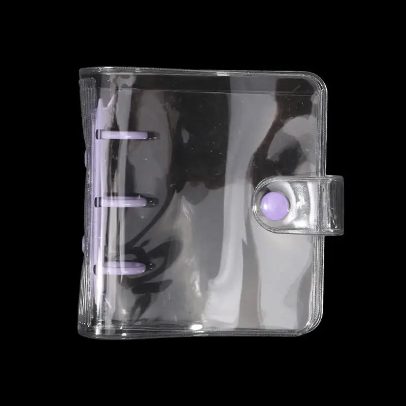 Pocket Photo Album 3-Inch Miniature Collectors Album for Cards Polaroids Solid Color 3-Ring Binder Compact Kpop Storage Book Peaceful Pleasures Health and Wellness Purple(single shell)