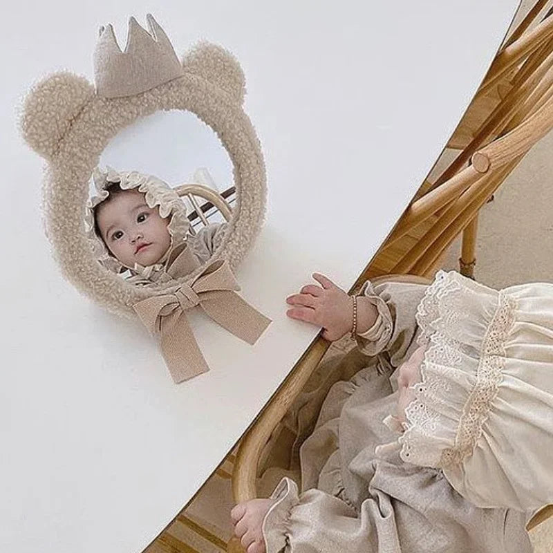 Studio Shooting Mirror Baby Child Reflector Korean Ins Bear Crown Mirror Children's Room Clothing Store Decoration Pendant Photo Peaceful Pleasures Health and Wellness