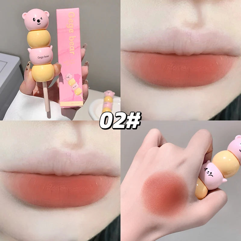 Gege Bear Velvet Matte Lip Mud – Peach Pink Liquid Lipstick