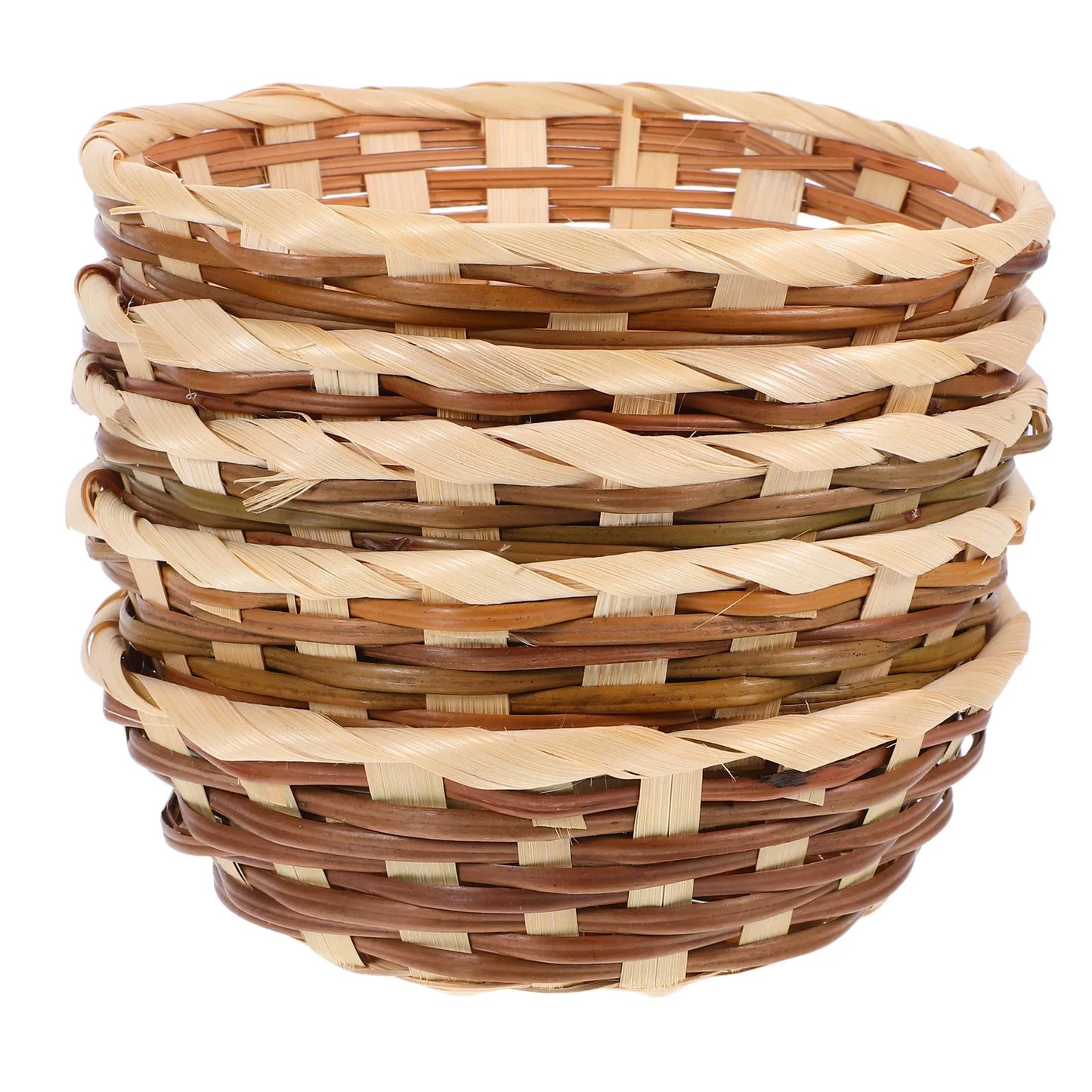 5Pcs Bamboo Fruit Basket Woven Decorative Storage Basket for Kitchen Living Room Bedroom Bread Fruits Dessert Serving Peaceful Pleasures Health and Wellness Default Title