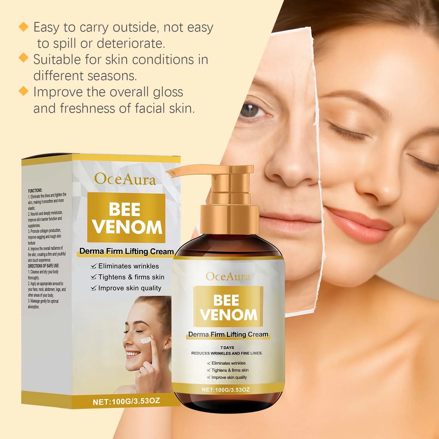 Bee Venom Firm Lifting Cream – Face & Body Tightening 100g