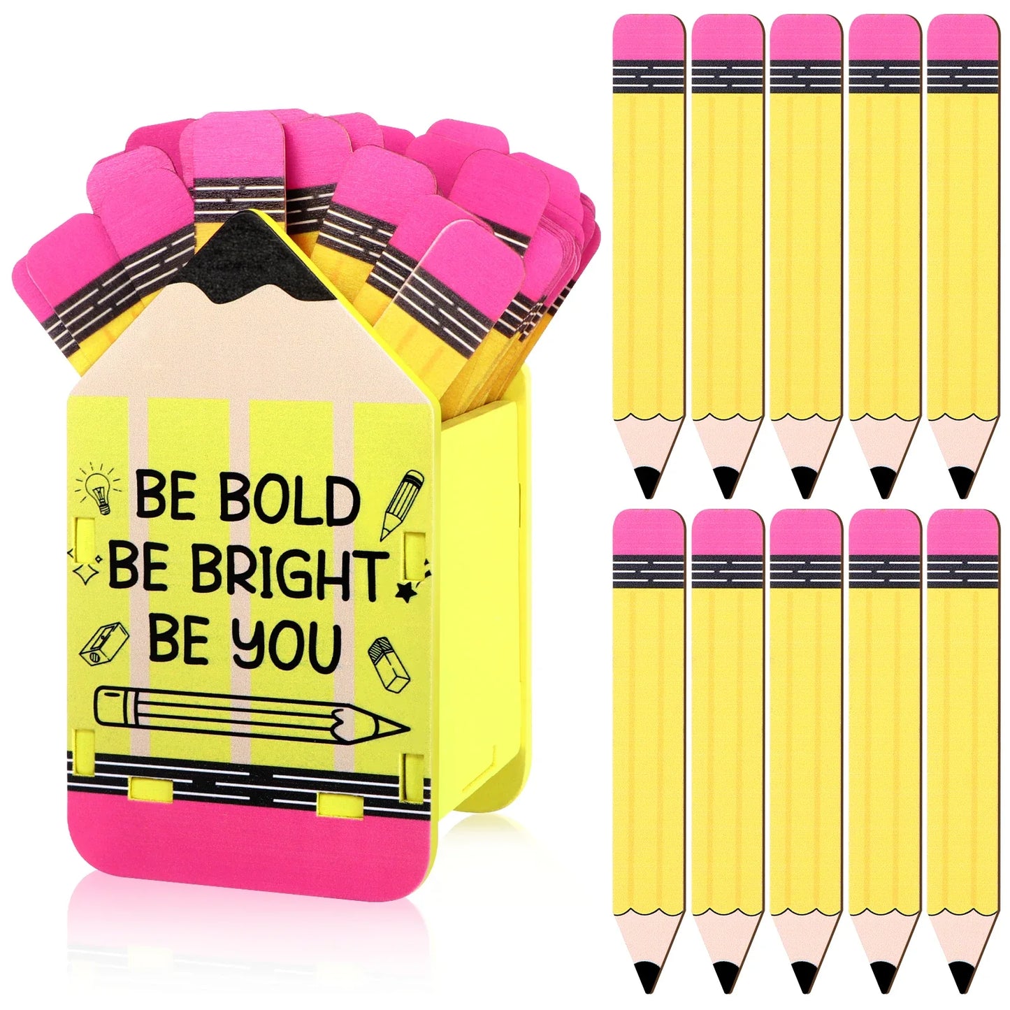 101-Piece Flip Name Sticks Set with Wooden Storage Cup