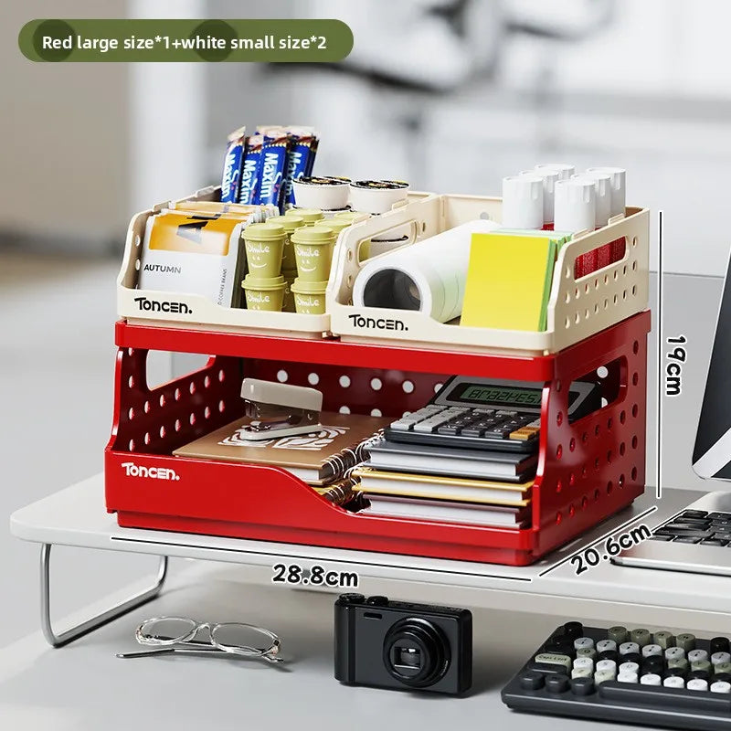 Foldable Desktop Organizer – Multi-Layer File & Book Storage