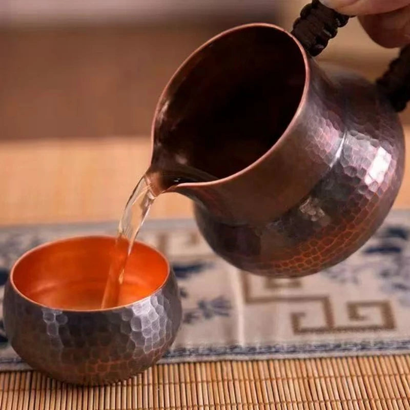 Handcrafted Pure Copper Coffee Mug Creativity Retro Weave Handle Moscow Water Mule Breakfast Cup Moscow Drinkware Tableware Peaceful Pleasures Health and Wellness