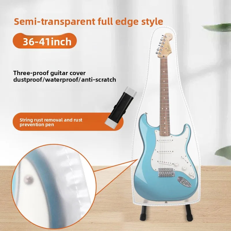 36-41 Inches Dustproof Frosted Guitarcover Transparent Waterproof