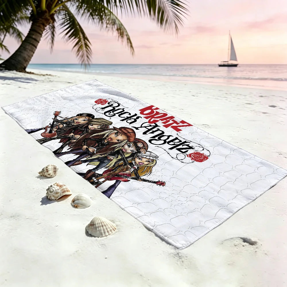 Y2K Fashion Doll Quick-Dry Beach Towel | Soft Pool & Travel Quick-Dry Beach Towel Peaceful Pleasures Health and Wellness