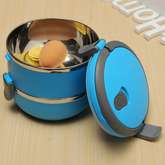 Stainless Steel Bento Lunch Box Lunch Box with 2 Compartments for Students Workers Business Men Peaceful Pleasures Health and Wellness