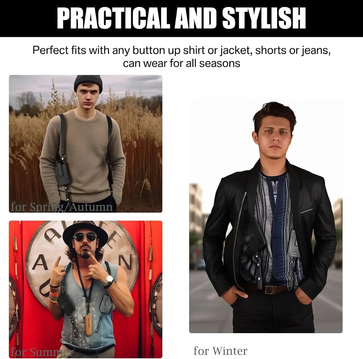 Retro Anti-Theft Leather Double Shoulder Armpit Bag Outdoor Fashion Adjustable Wallet Phone Case For Men Shoulder Holster Bags Peaceful Pleasures Health and Wellness