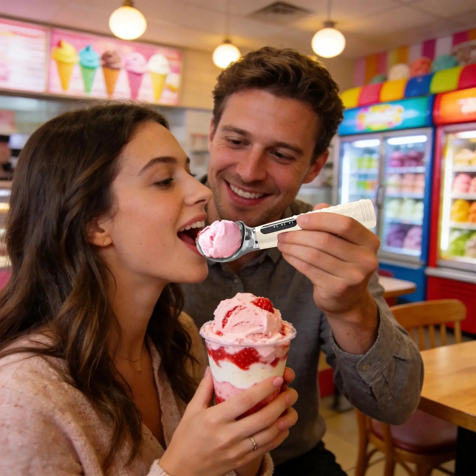 Ice Cream Scooper Heating Rechargeable Kitchen Gadget Ice Cream Scoop Heated For Home Dorm Kitchens Parties Buffets Cupcakes Peaceful Pleasures Health and Wellness