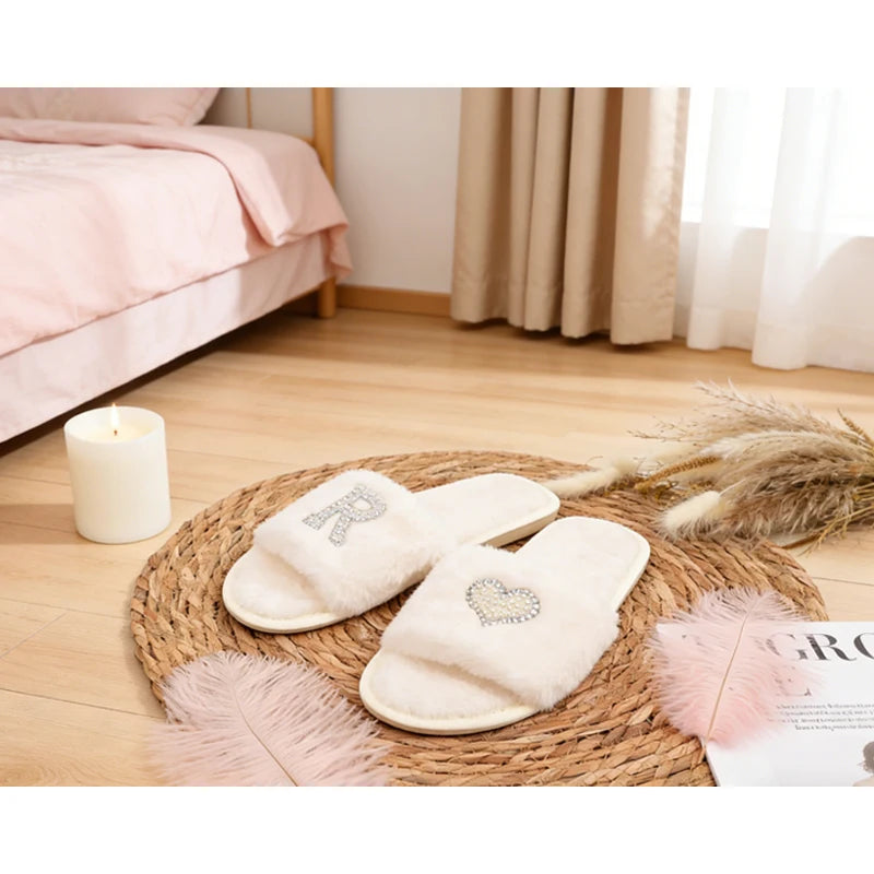 Fluffy Bridal Slippers – Bride Bachelorette & Bridesmaid Gift