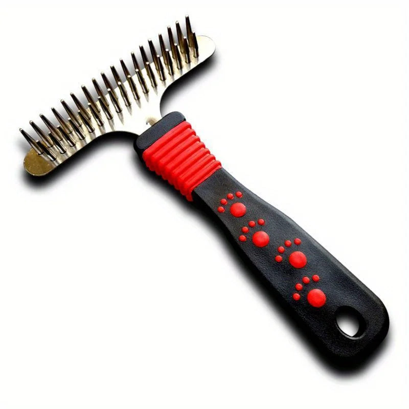 Double Row Dog Comb | Thick Hair Detangling Brush for Large Dogs Pet Grooming Comb Peaceful Pleasures Health and Wellness 1pc