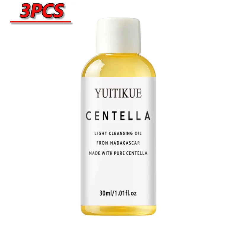 YUITIKUE Centella Light Cleansing Oil Pure Centella Gentle Makeup Remover Oil Deep Cleansing Hydrating Sensitive Skin Cleanser Peaceful Pleasures Health and Wellness 3pcs