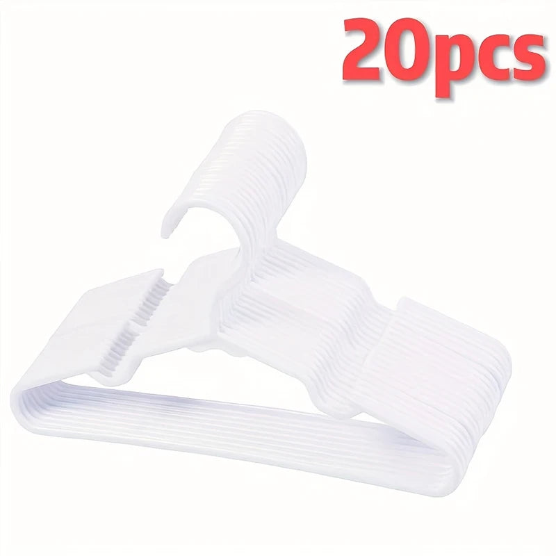 Non-Slip Plastic Clothes Hangers | Space Saving Heavy Duty Clothes Hangers Peaceful Pleasures Health and Wellness 20Pcs White