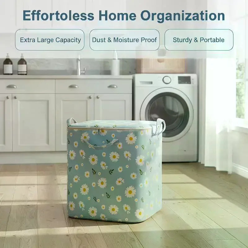 Foldable Non-Woven Clothes Storage Bag | Large Capacity Zipper