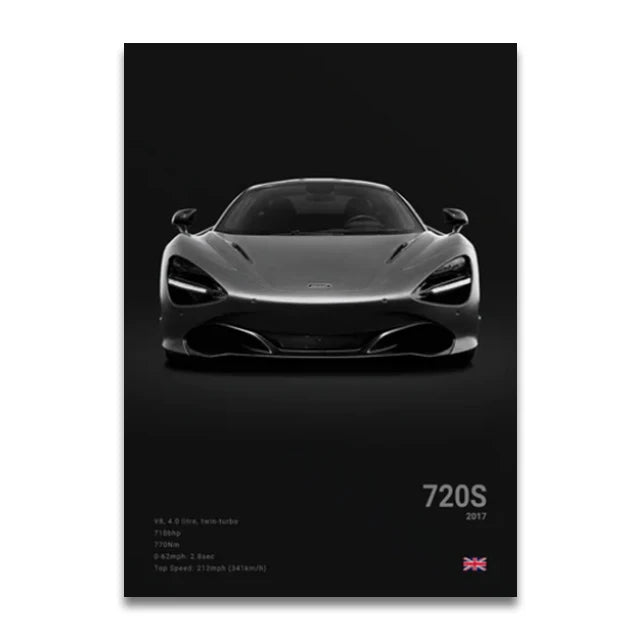SENNA 720S ARTURA Canvas Wall Art Print Poster P1 765LT Supercar Decorative Painting Modern Home Decor Car Lover Gift Unframed Peaceful Pleasures Health and Wellness