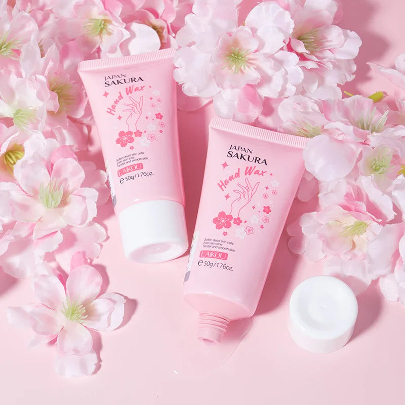 LAIKOU Sakura Hand Wax Mask – Moisturizing Exfoliating Scrub