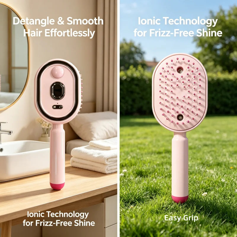 Portable Electric Spray Massage Comb Red Light Scalp Applicator USB Charging Hair Growth Essential Oil Apply Massage Hair Brush Peaceful Pleasures Health and Wellness