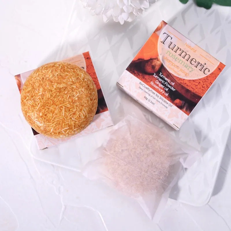 60g Organic Turmeric Shampoo Soap Handmade Natural Solid Vegan Conditioner Bar Wholesale Peaceful Pleasures Health and Wellness
