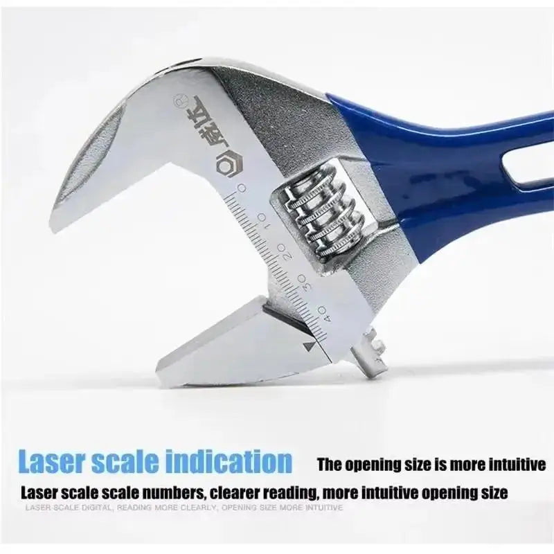 Adjustable Crescent Wrench Wide Jaw Heavy Duty Thin Light Design Home